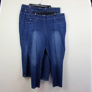 Lot of 2 Slim Factor Ankle Pull-On Jeggings | Size 3X